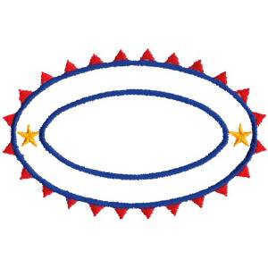 Picture of Sunburst Oval Outline Machine Embroidery Design