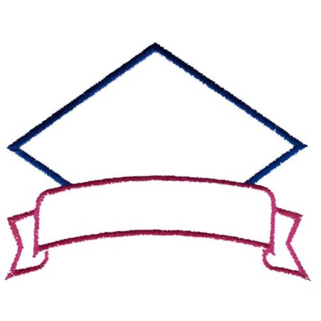 Picture of Diamond and Banner Machine Embroidery Design