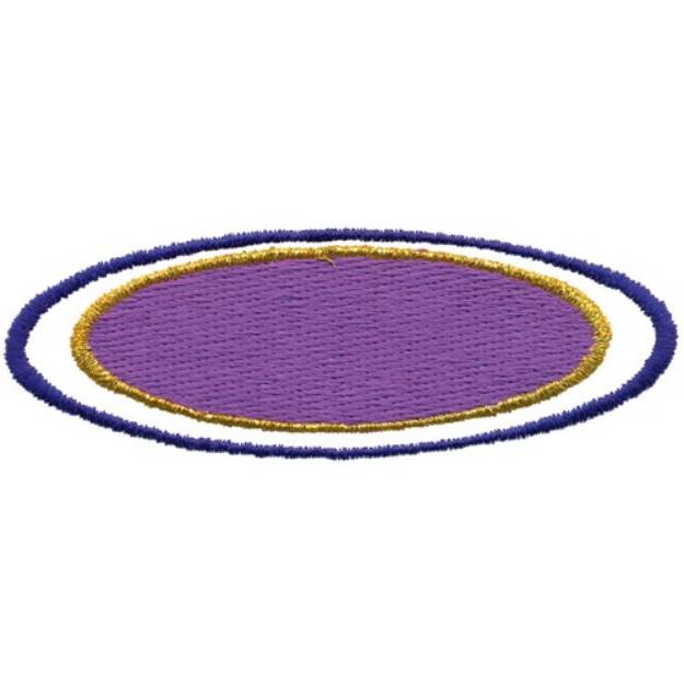 Picture of Outlined Filled Oval Machine Embroidery Design