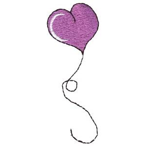 Picture of Single Heart Balloon Machine Embroidery Design