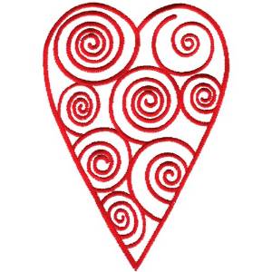 Picture of Swirly Heart Outline Machine Embroidery Design