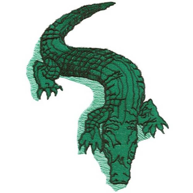 Picture of Gator with Shadow Machine Embroidery Design