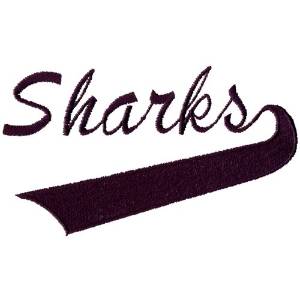 Picture of Sharks Lettering Machine Embroidery Design