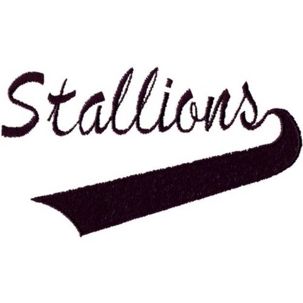 Picture of Stallions Lettering Machine Embroidery Design