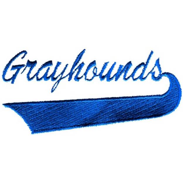 Picture of Grayhounds Lettering Machine Embroidery Design