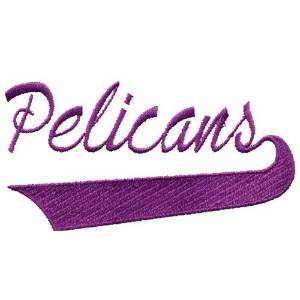 Picture of Pelicans Lettering Machine Embroidery Design