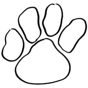 Picture of Paw Print Outline Machine Embroidery Design
