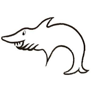 Picture of Shark Outline Machine Embroidery Design