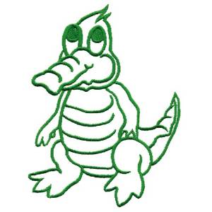 Picture of Baby Gator Outline Machine Embroidery Design