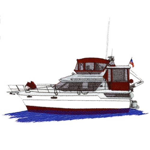 Picture of Yacht Machine Embroidery Design