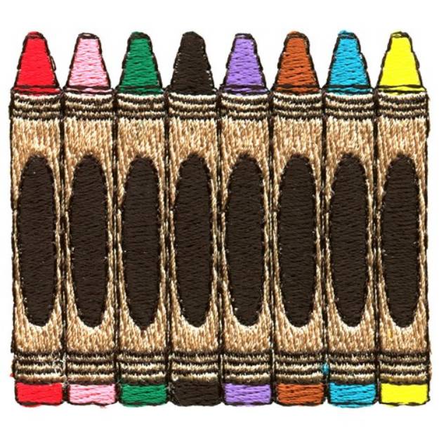 Picture of Crayons in a Row Machine Embroidery Design