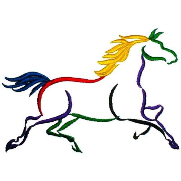 Picture of Multicolor Horse Machine Embroidery Design