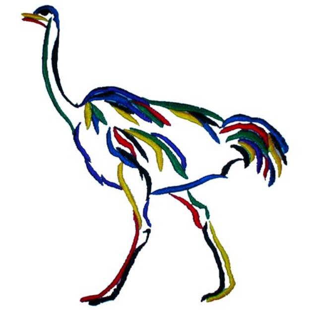 Picture of Abstract Ostrich Machine Embroidery Design