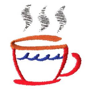 Picture of Abstract Coffee Cup Machine Embroidery Design