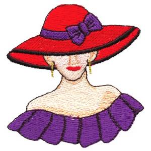 Picture of Lady Hat Machine Embroidery Design
