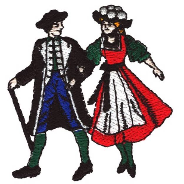 Picture of German Couple Machine Embroidery Design