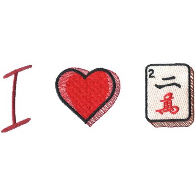 Picture of I Love Mahjong Machine Embroidery Design
