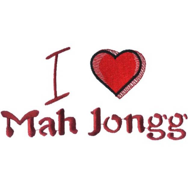 Picture of I Love Mahjongg Machine Embroidery Design