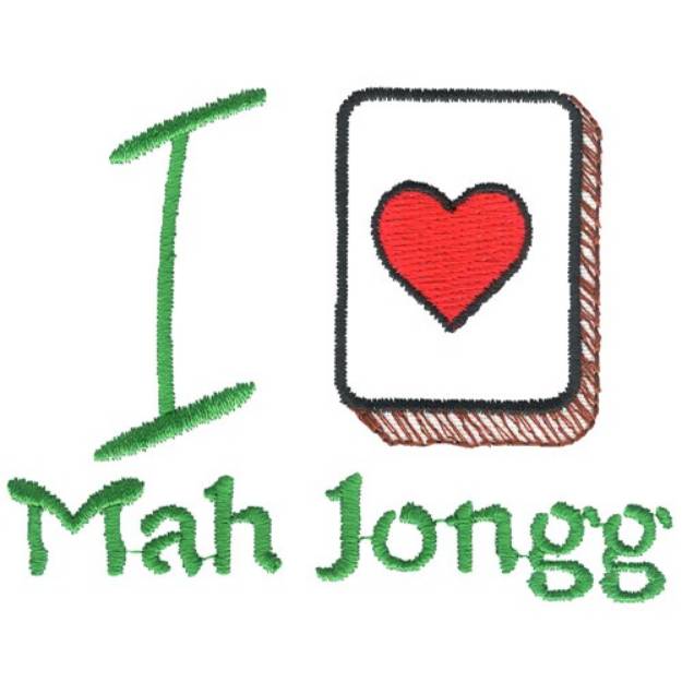 Picture of I Love Mahjongg Machine Embroidery Design