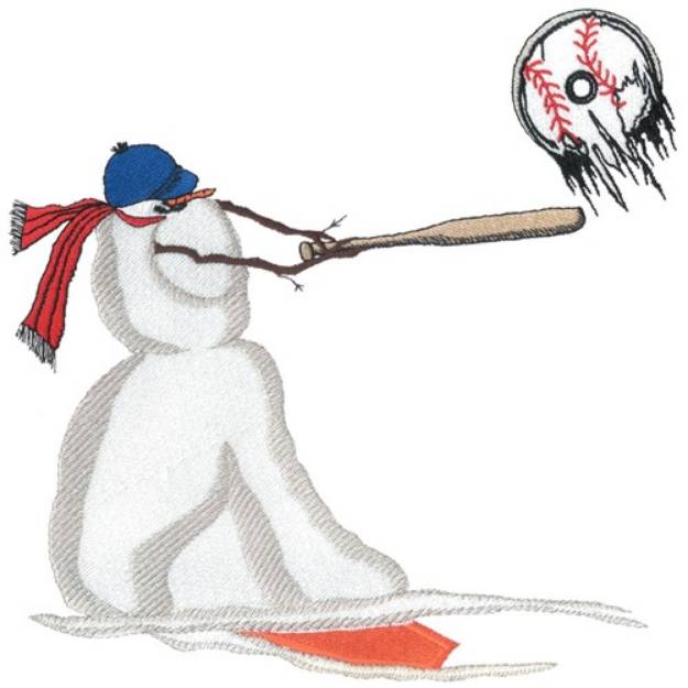 Picture of Snowman Baseball Machine Embroidery Design