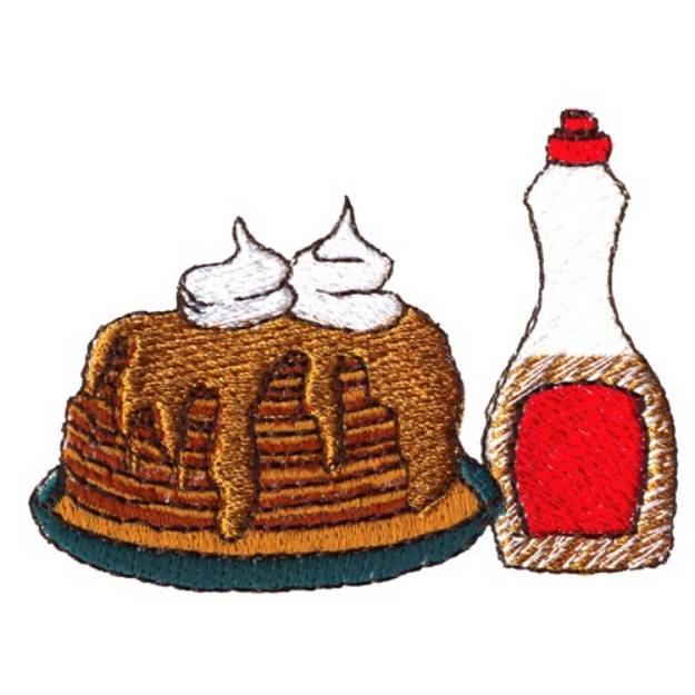Picture of Pancakes and Syrup Machine Embroidery Design