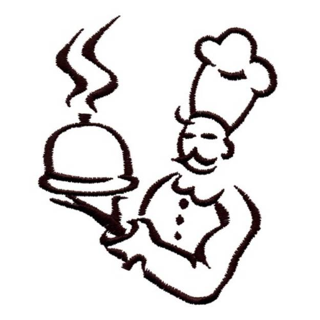 Picture of Chef Outline Machine Embroidery Design