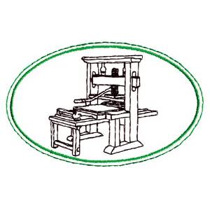 Picture of Printing Press Outline Machine Embroidery Design