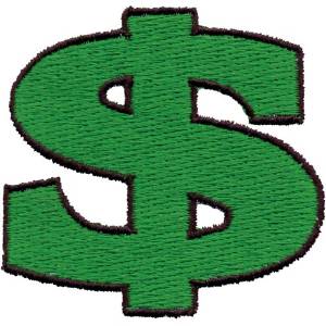 Picture of Dollar Sign Machine Embroidery Design