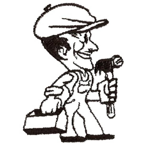 Picture of Repairman Outline Machine Embroidery Design