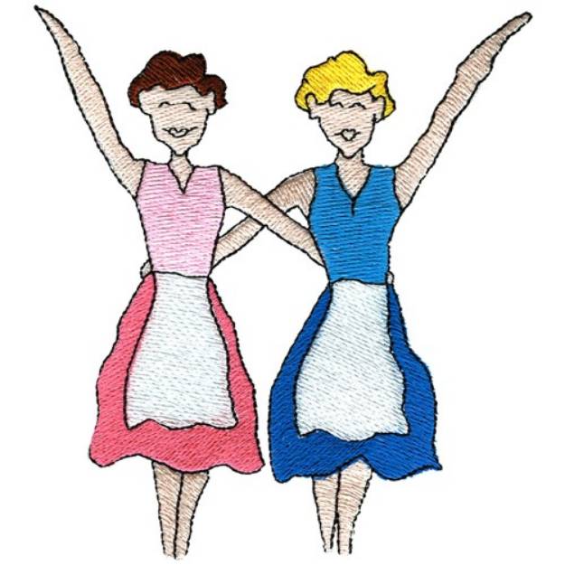 Picture of Waitresses Machine Embroidery Design