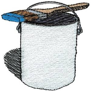Picture of Paint Can and Brush Machine Embroidery Design