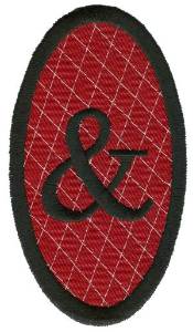 Picture of Oval Applique Ampersand Machine Embroidery Design