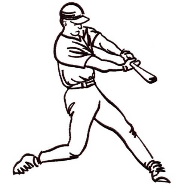 Picture of Baseball Batter Machine Embroidery Design