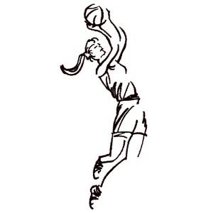 Picture of Girl Shooting Basketball Machine Embroidery Design