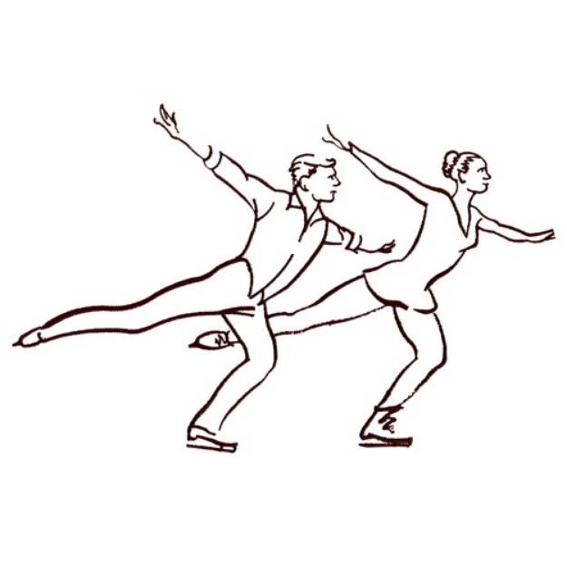 Picture of Figure Skating Pair Machine Embroidery Design