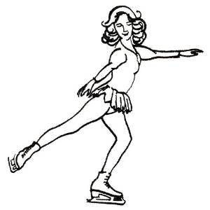 Picture of Girl Figure Skater Machine Embroidery Design