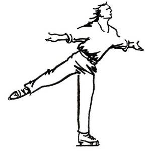 Picture of Man Figure Skater Machine Embroidery Design