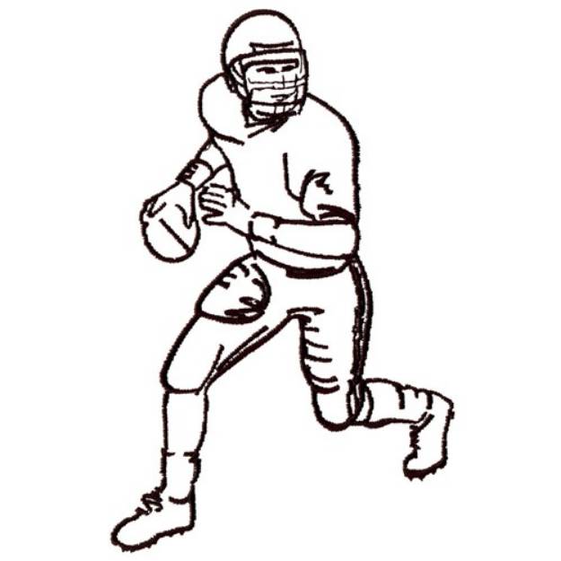 Picture of Football Player Outline Machine Embroidery Design