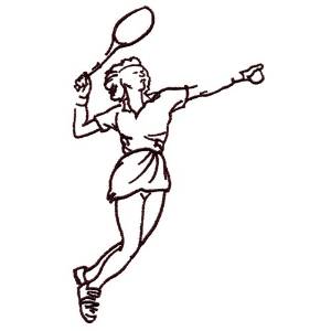 Picture of Girl Tennis Player Machine Embroidery Design