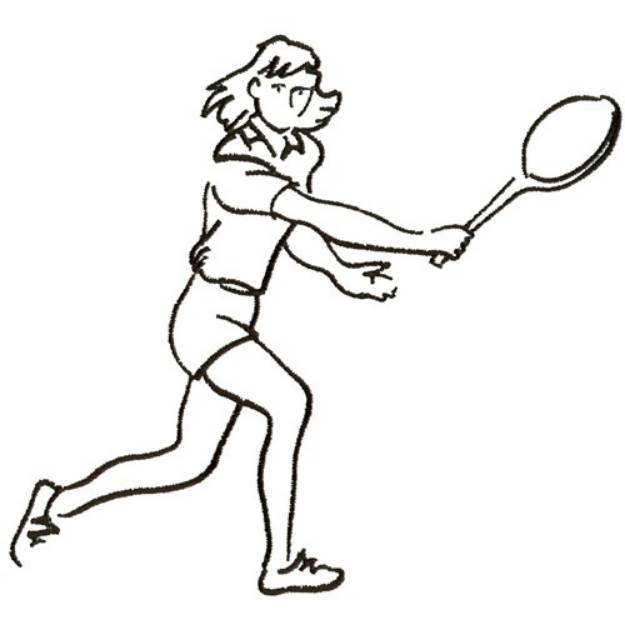Picture of Girl Tennis Player Machine Embroidery Design