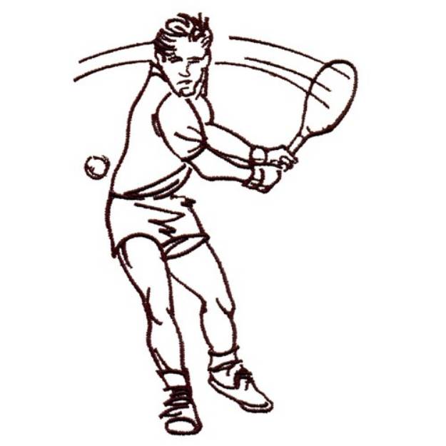 Picture of Boy Tennis Player Machine Embroidery Design