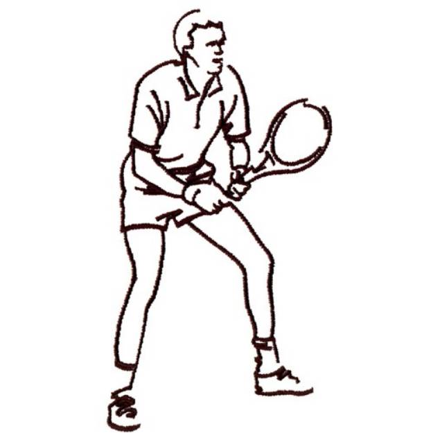 Picture of Boy Tennis Player Machine Embroidery Design