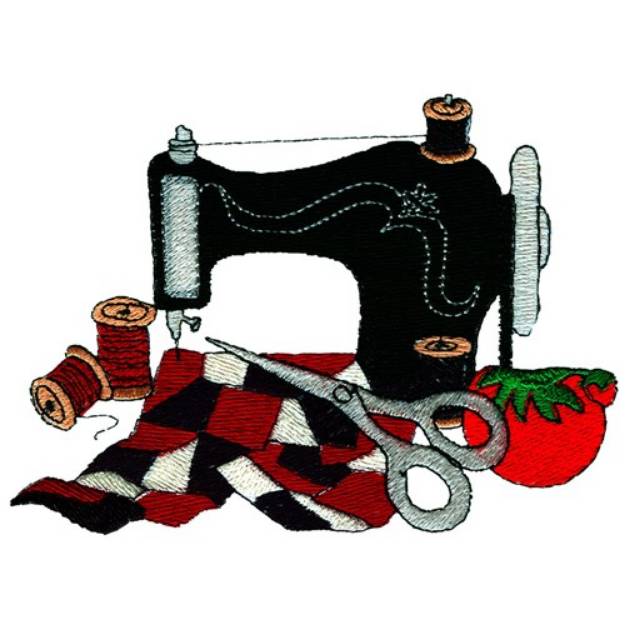 Picture of Sewing Machine and Quilt Machine Embroidery Design