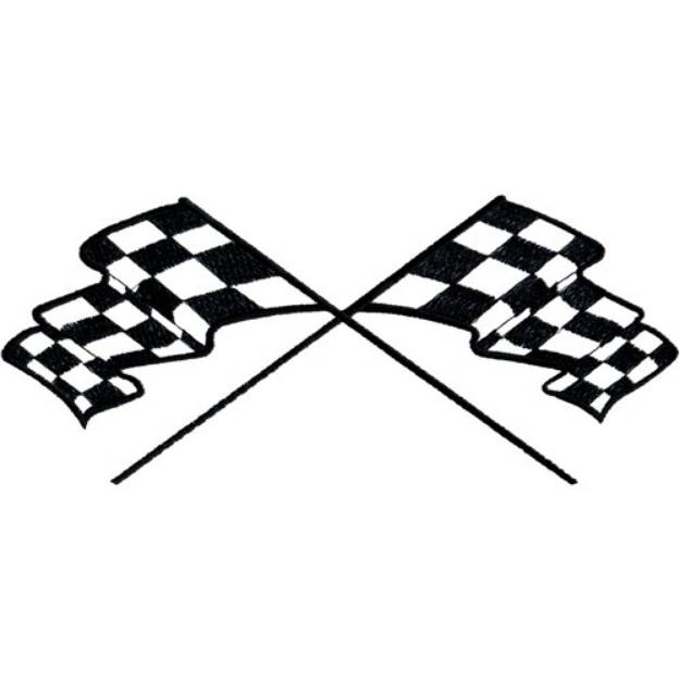 Picture of Crossed Racing Flags Machine Embroidery Design