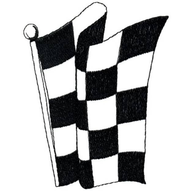 Picture of Racing Flag Outline Machine Embroidery Design