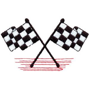 Picture of Crossed Checkered Flags Machine Embroidery Design