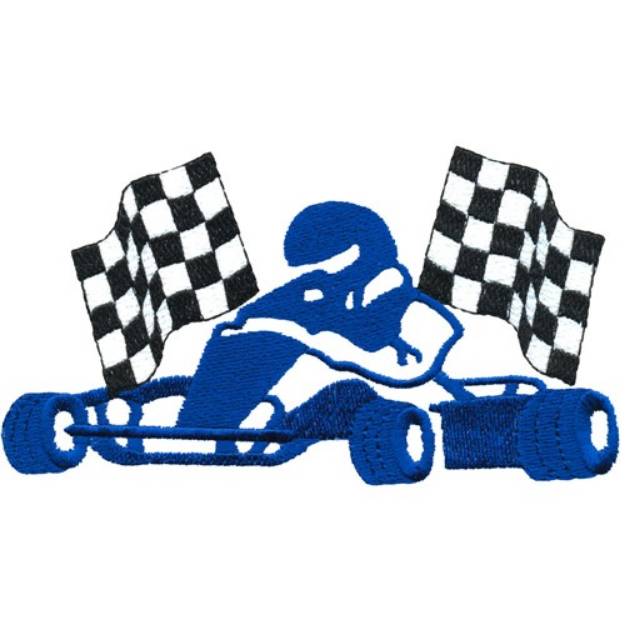 Picture of GoCart Racing Flags Machine Embroidery Design