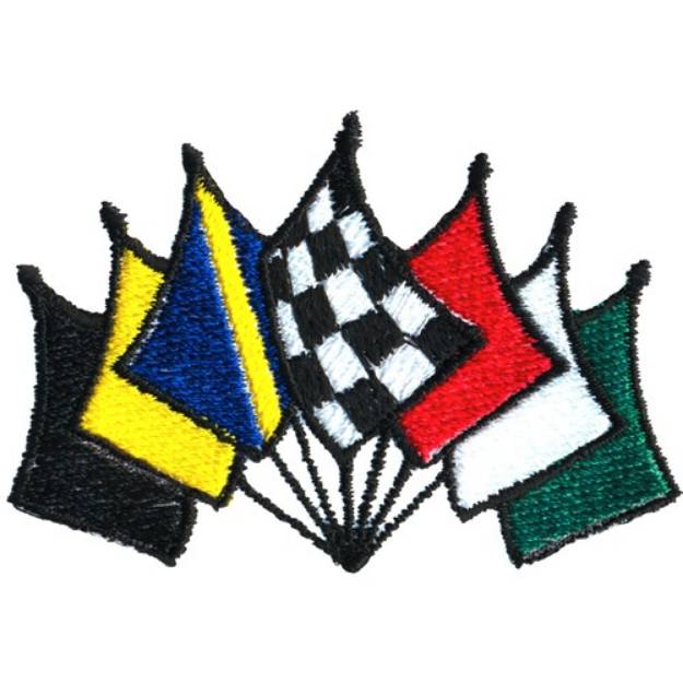 Picture of 7 Racing Flags Machine Embroidery Design