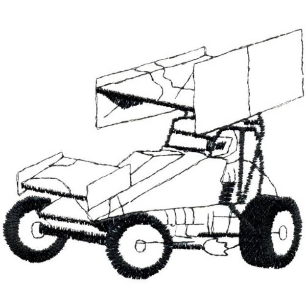 Picture of Sprint Car Outline Machine Embroidery Design