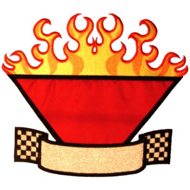 Picture of Flames and Racing Machine Embroidery Design